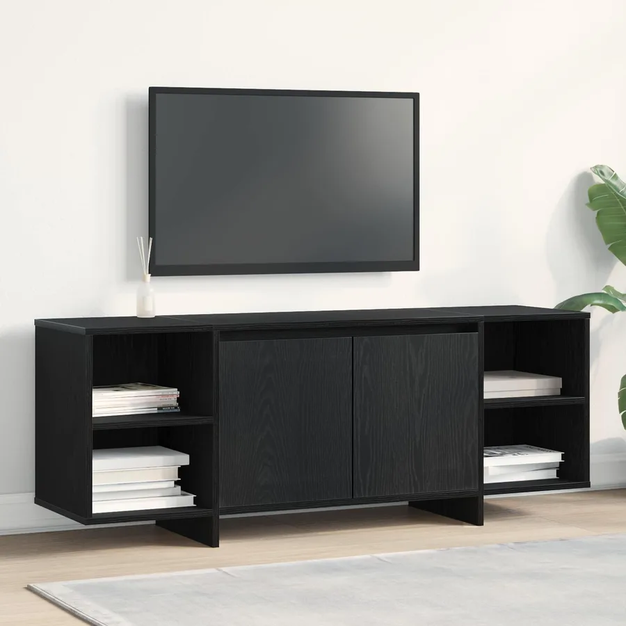 Meuble TV 130 x 35 x 50 cm Chêne noir Bois d'ingénierie - 4