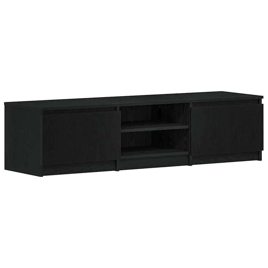 Meuble TV en chêne noir 140x40x36 cm bois d'ingénierie - 2