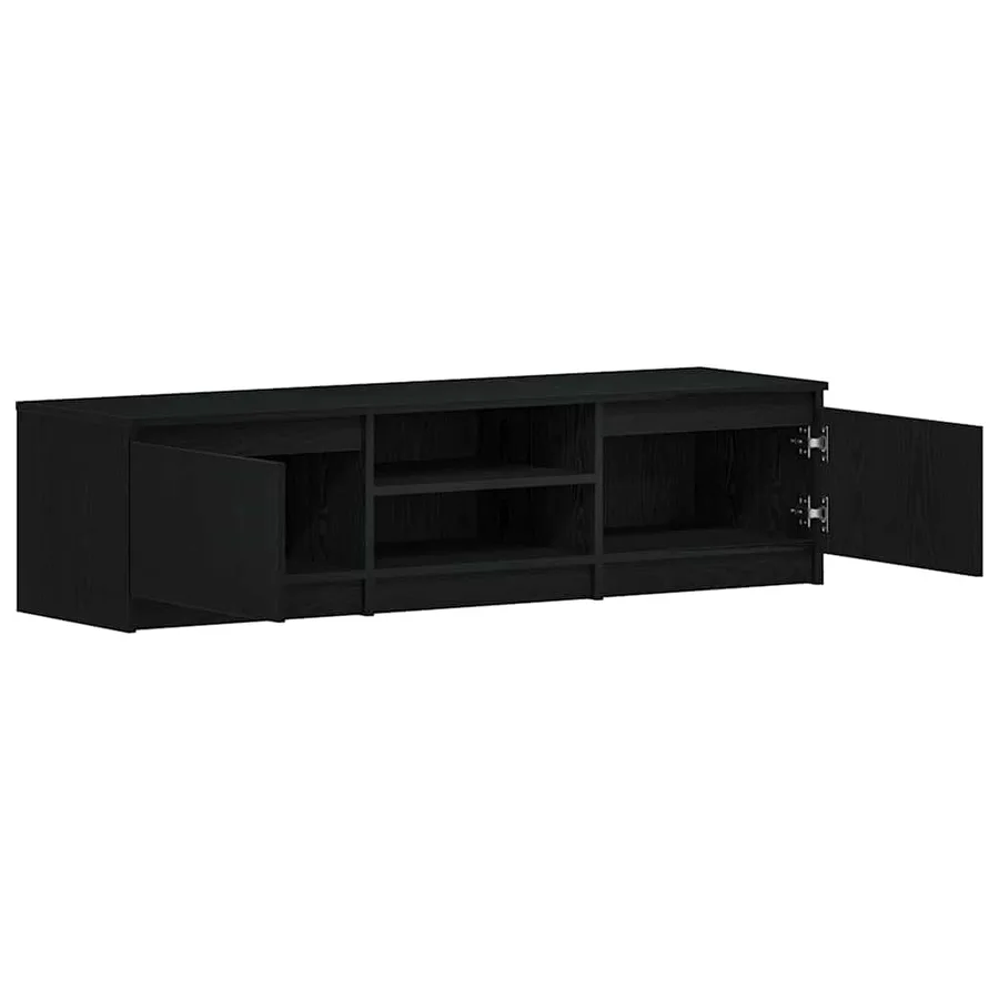 Meuble TV en chêne noir 140x40x36 cm bois d'ingénierie - 5