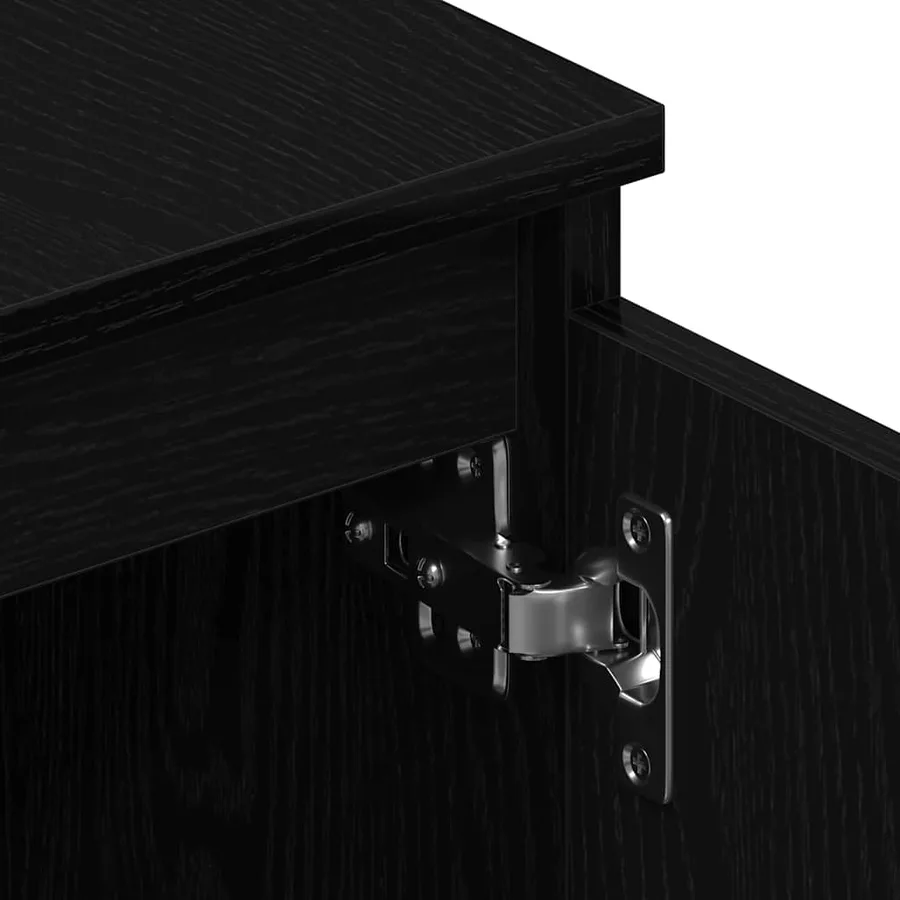 Meuble TV en chêne noir 140x40x36 cm bois d'ingénierie - 9
