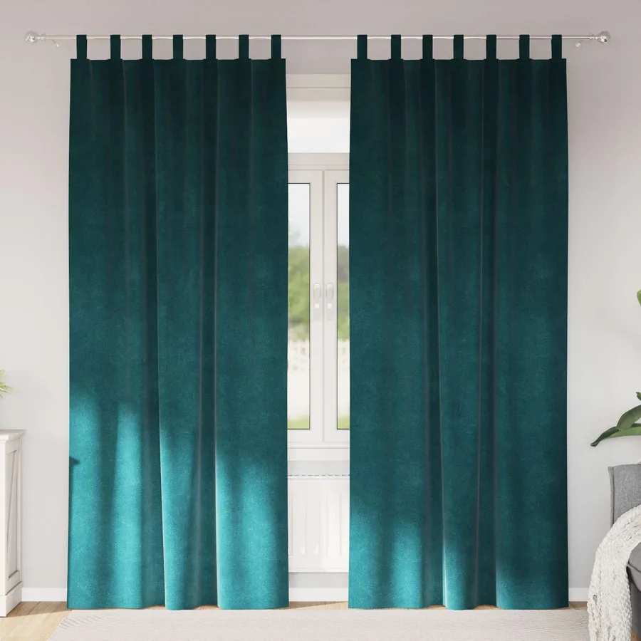 Rideaux occultants 2 pcs Vert foncé 140 x 245 cm Velours