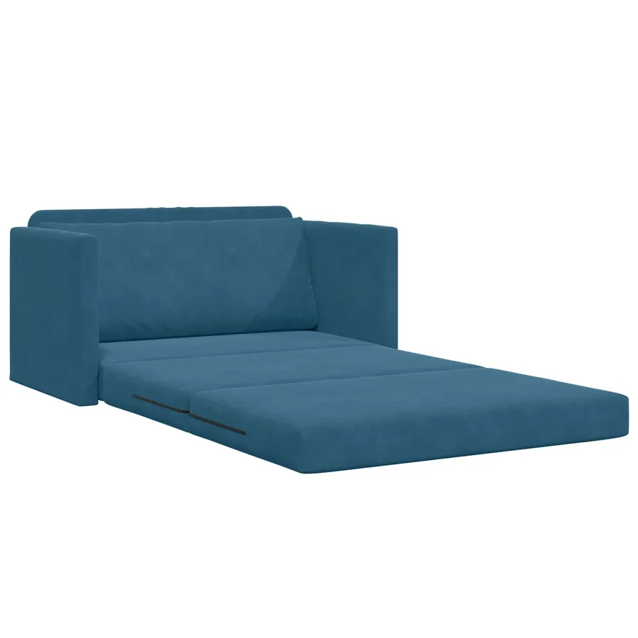 Canapé-Lit Bleu 124 x 71 x 78 cm Velours - 4
