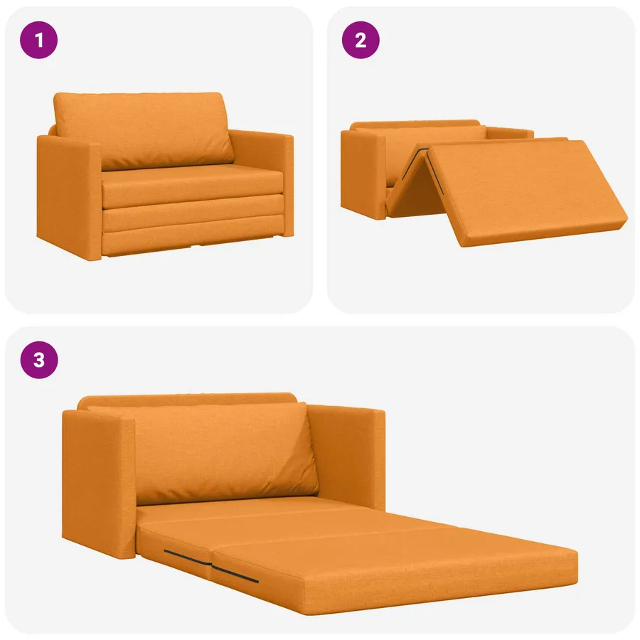 Canapé-Lit 110cm Jaune foncé tissu - 8
