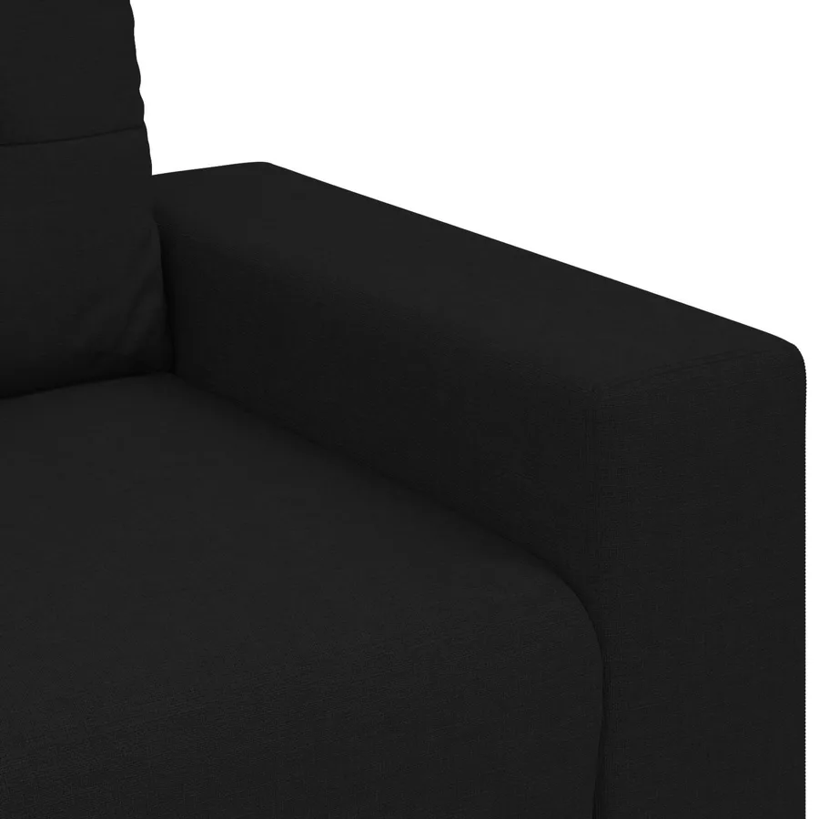Canapé 3 pcs Noir 221 x 80 x 80 cm Tissu en lin mélangé - 10