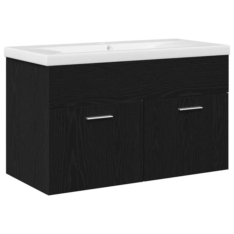 Armoire de salle de bain Chêne noir 80 x 38,5 x 46 cm - 2