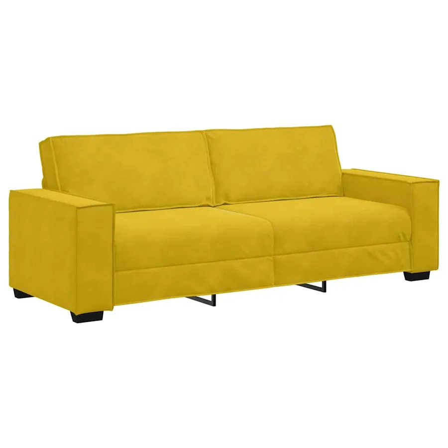 Ensemble de canapés 3 pcs avec coussins Jaune Velours - 6