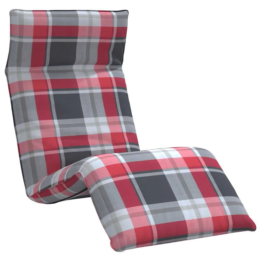 Transat pliant à carreaux rouges 175 x 54 x 8,5 cm tissu Oxford - 2