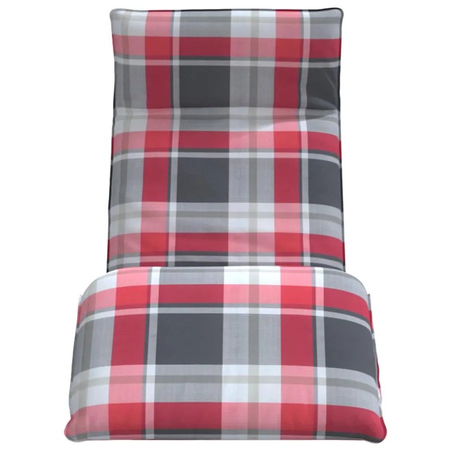 Transat pliant à carreaux rouges 175 x 54 x 8,5 cm tissu Oxford - 4