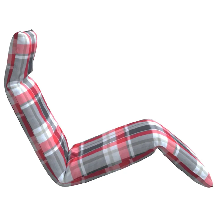 Transat pliant à carreaux rouges 175 x 54 x 8,5 cm tissu Oxford - 5