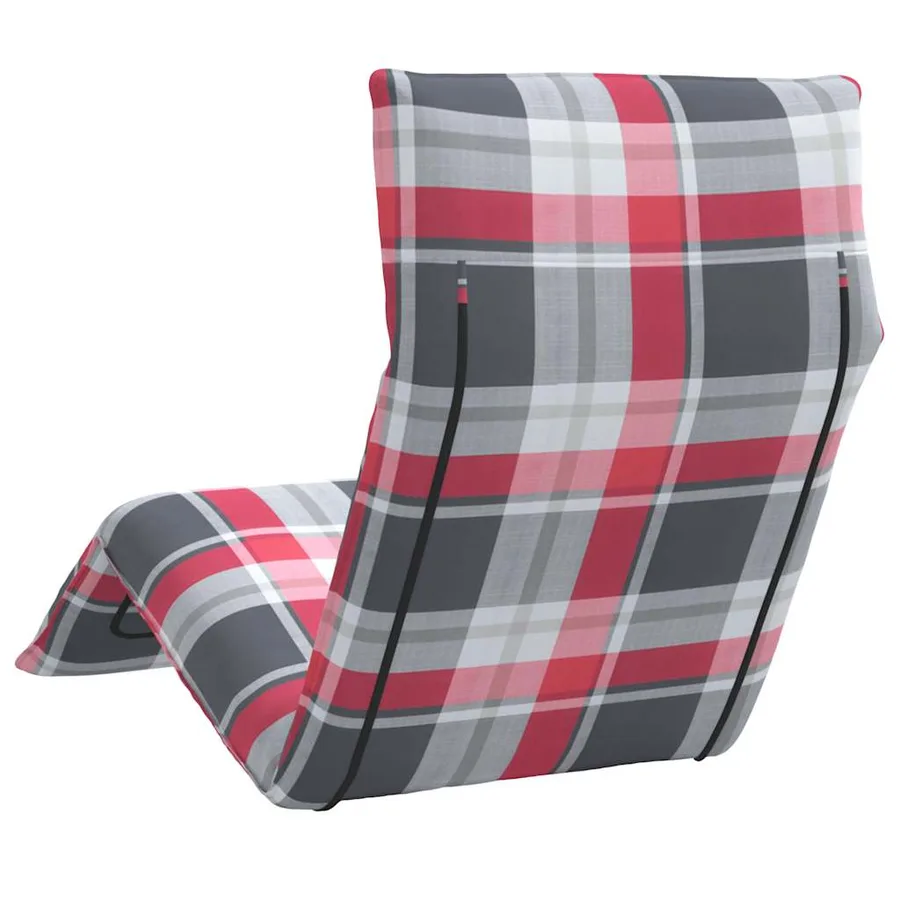 Transat pliant à carreaux rouges 175 x 54 x 8,5 cm tissu Oxford - 6