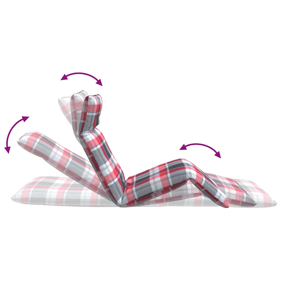 Transat pliant à carreaux rouges 175 x 54 x 8,5 cm tissu Oxford - 8