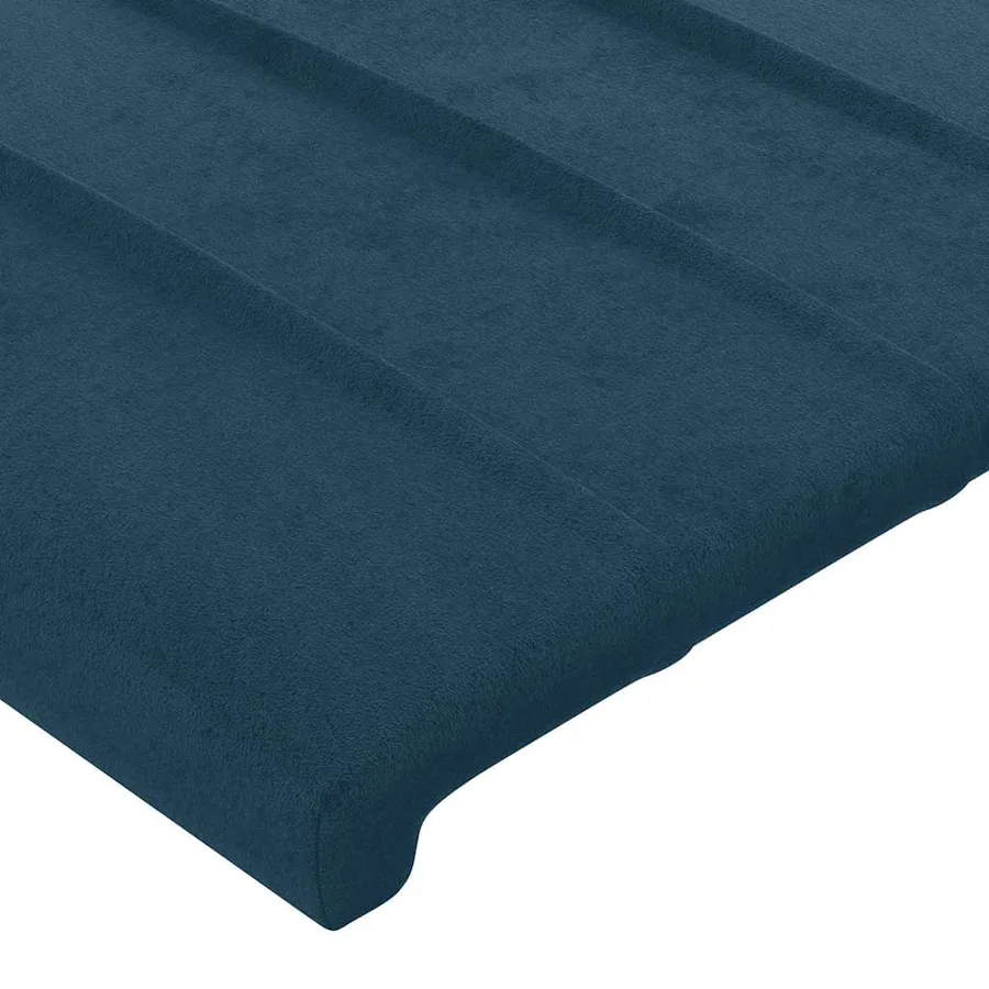 Tête de lit à LED Bleu foncé 100x5x118/128 cm Velours - 5