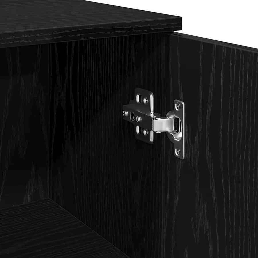 Cabinet de salle de bain avec porte Chêne noir 30 x 30 x 190 cm - 9
