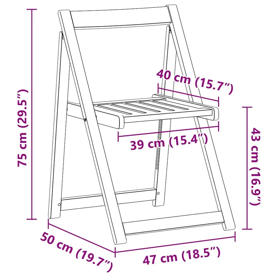 Table de Jardin 5 pcs Marron Bois d'Acacia Massif - 12