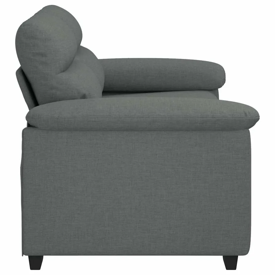 Canapé à 2 places gris foncé 160x81x84 cm tissu - 5