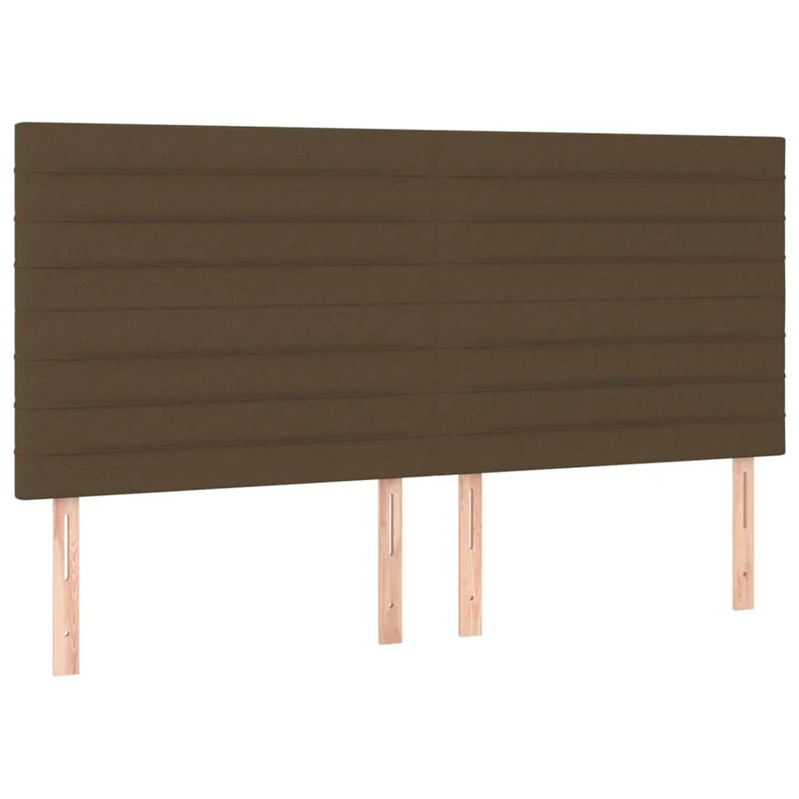 Tête de lit à LED Marron foncé 200x5x118/128 cm Tissu - 4