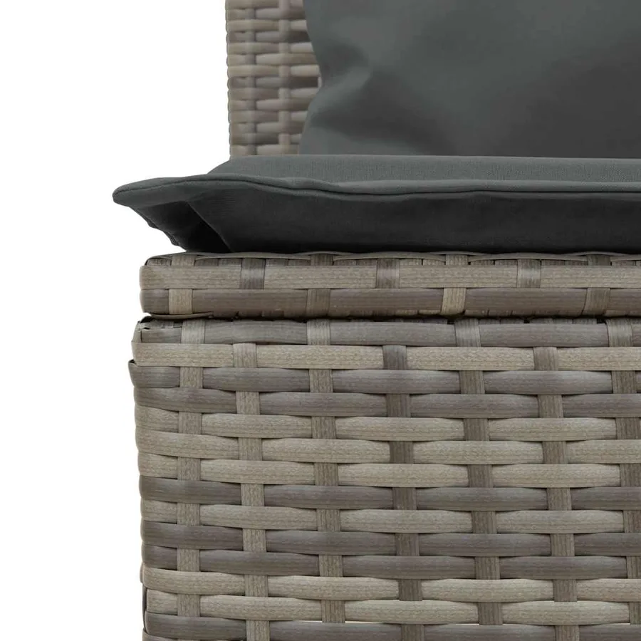 Ensemble de salle à manger de jardin 3 pcs avec coussins gris résine tressée - 12