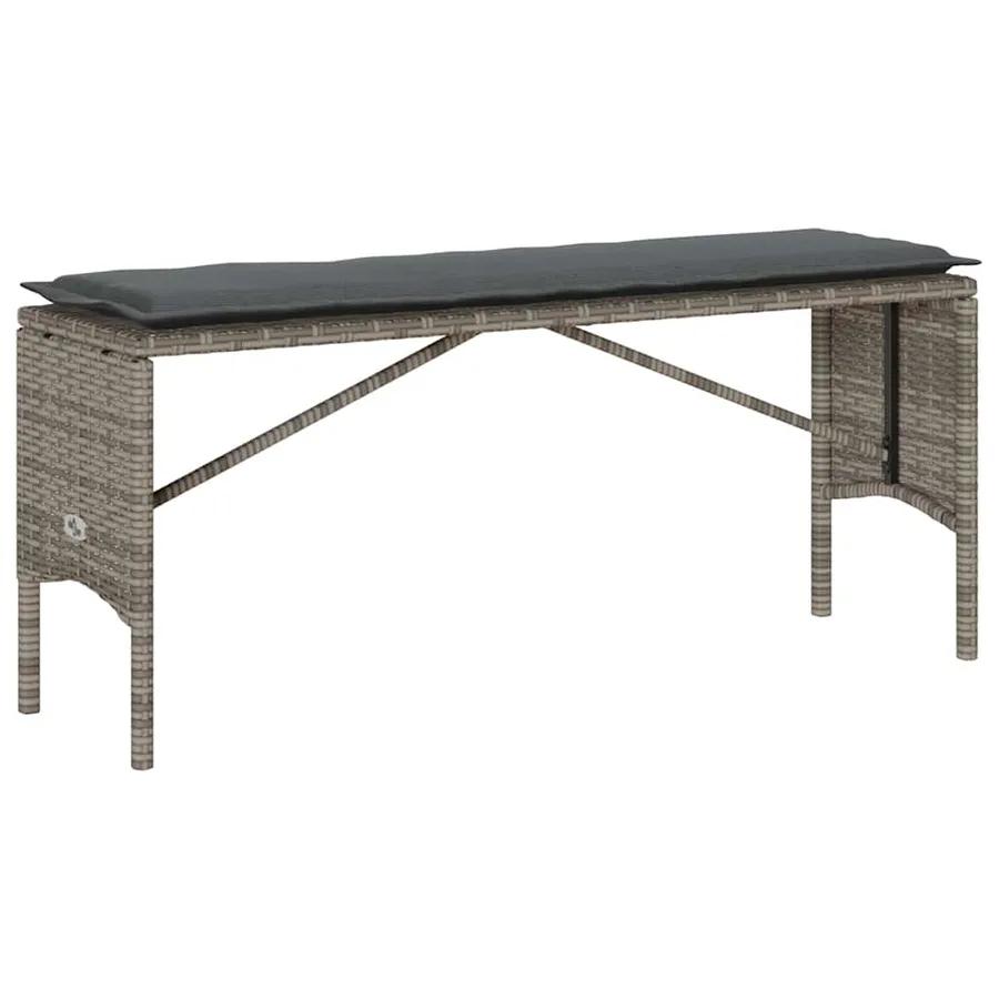 Ensemble de salle à manger de jardin 3 pcs avec coussins gris résine tressée - 5