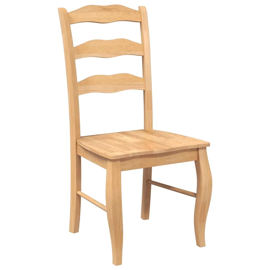Chaises de salle à manger (lot de 2) en bois massif naturel et caoutchouc - 4