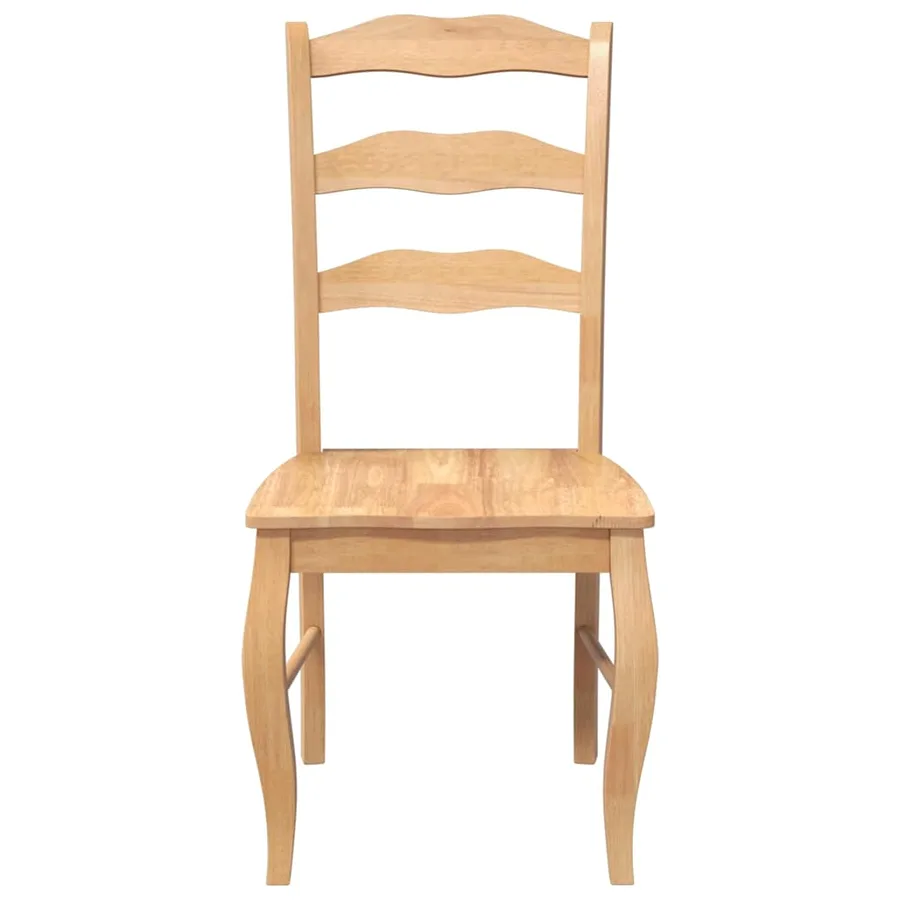 Chaises de salle à manger (lot de 2) en bois massif naturel et caoutchouc - 5
