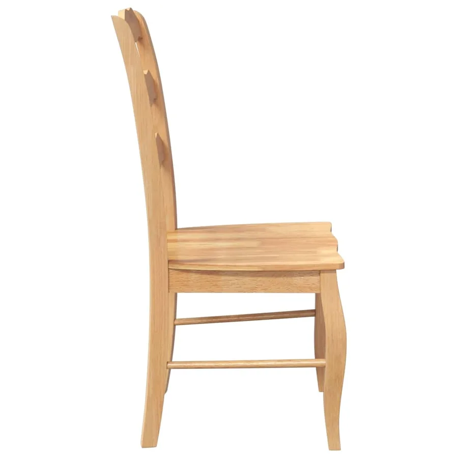 Chaises de salle à manger (lot de 2) en bois massif naturel et caoutchouc - 6
