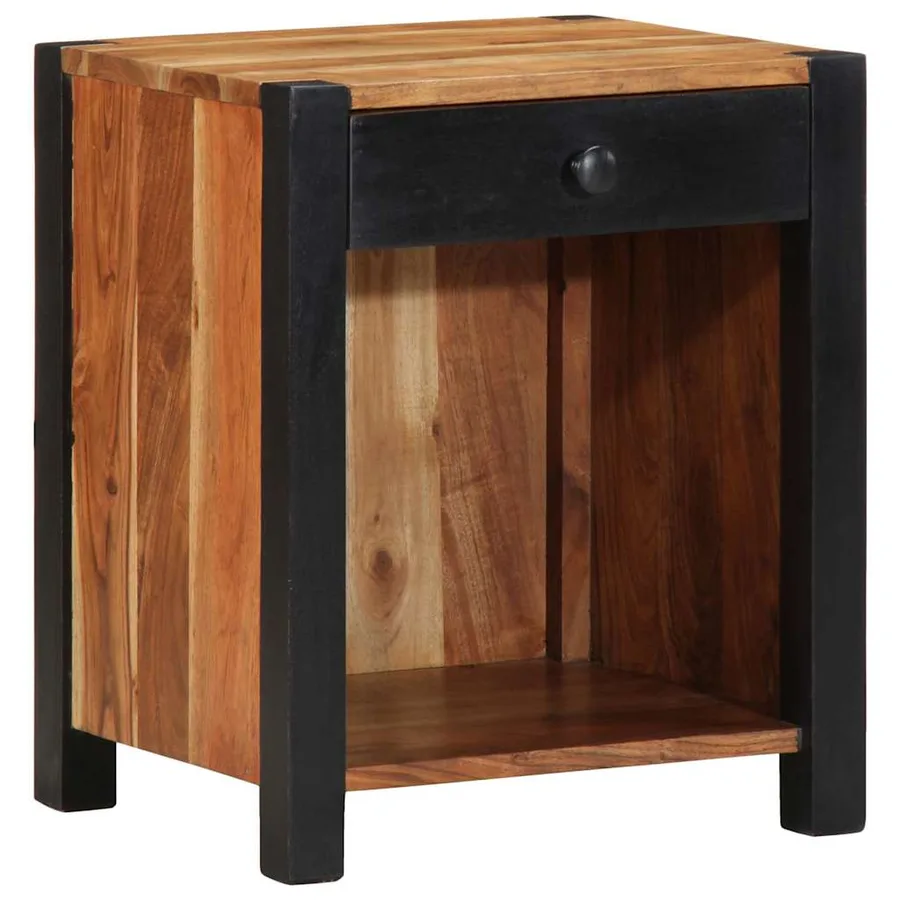 Cabinet de chevet Marron 40 x 35 x 50 cm Bois d'Acacia Massif - 4