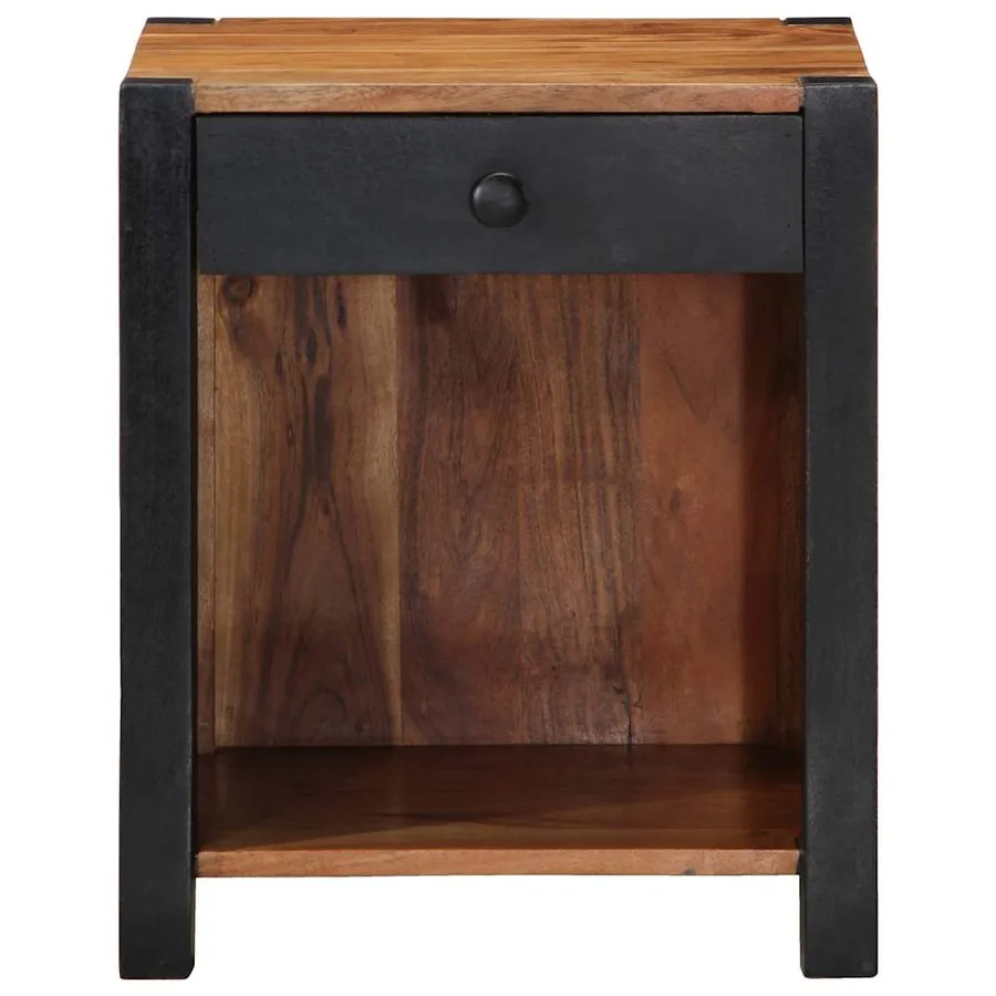 Cabinet de chevet Marron 40 x 35 x 50 cm Bois d'Acacia Massif - 5