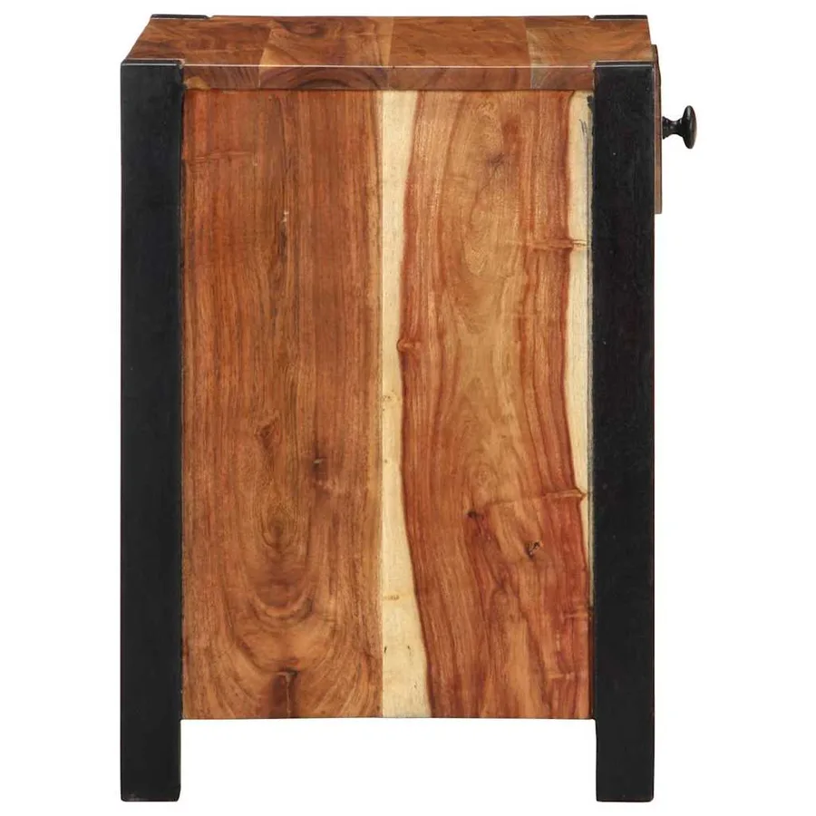 Cabinet de chevet Marron 40 x 35 x 50 cm Bois d'Acacia Massif - 6