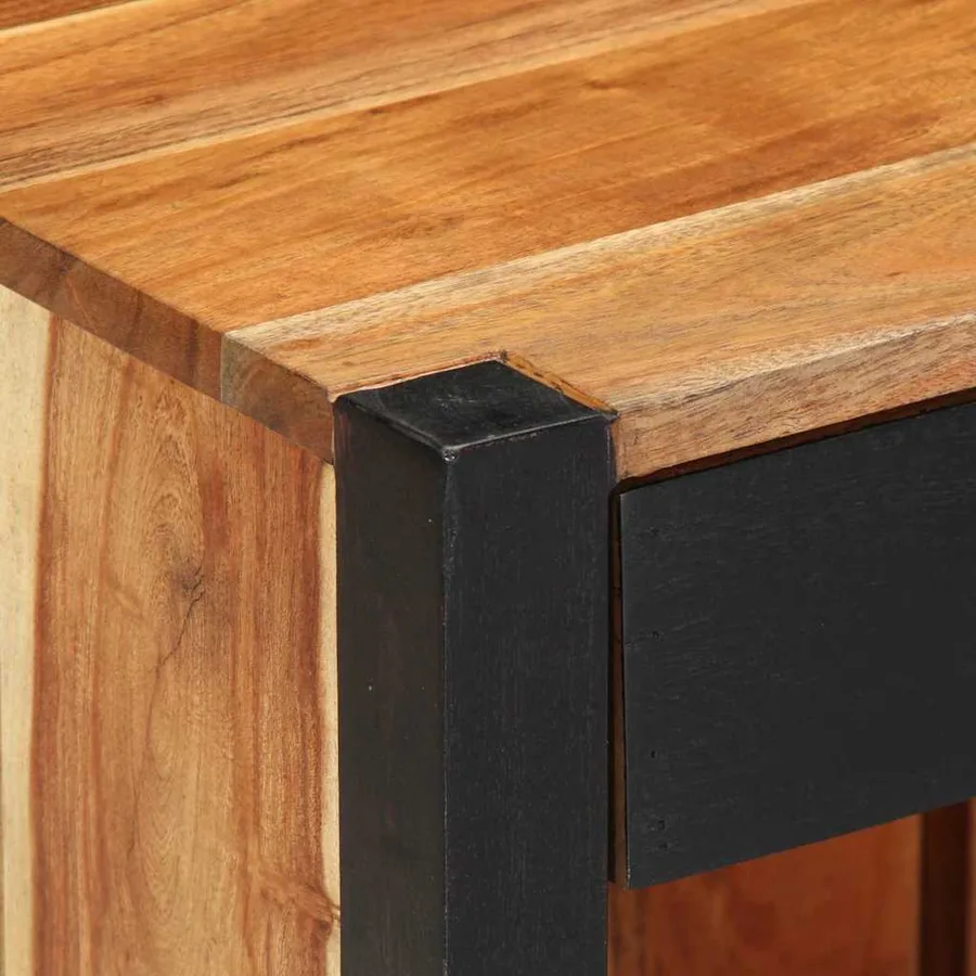 Cabinet de chevet Marron 40 x 35 x 50 cm Bois d'Acacia Massif - 8