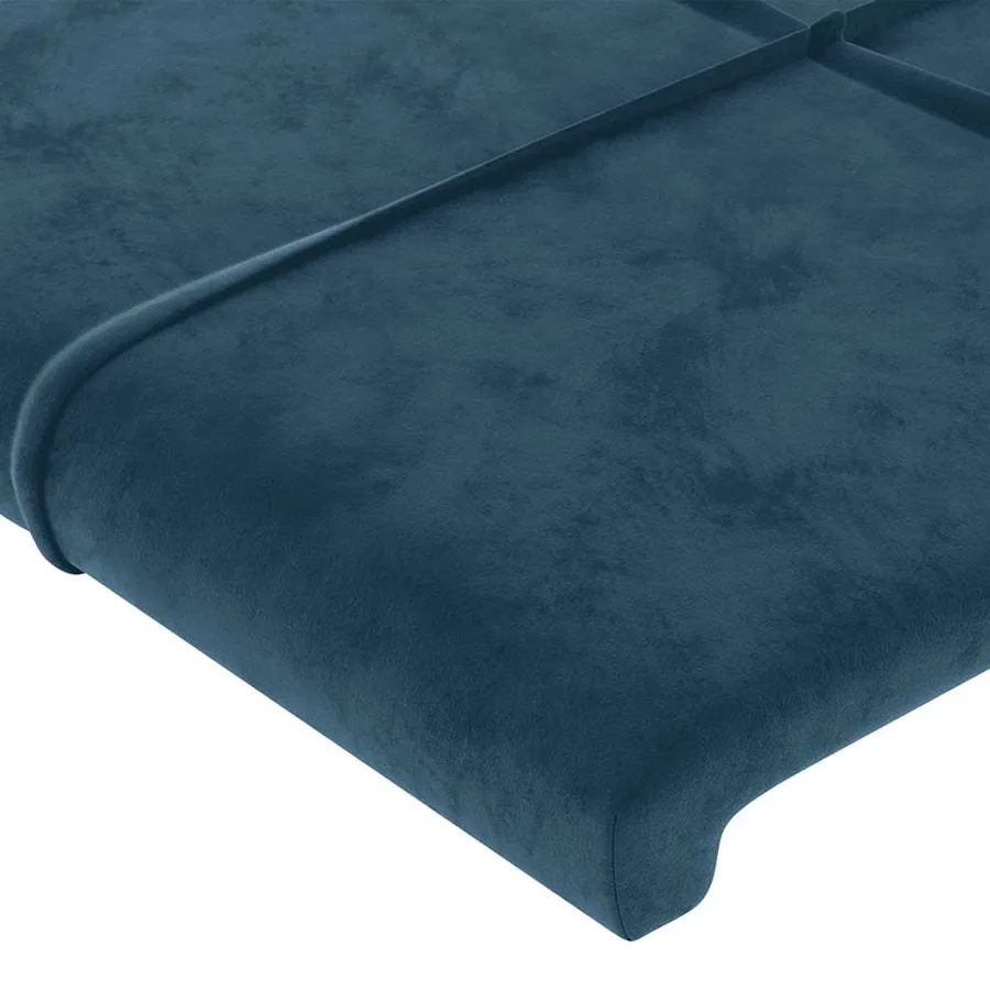 Tête de lit à LED Bleu foncé 90x5x118/128 cm Velours - 5
