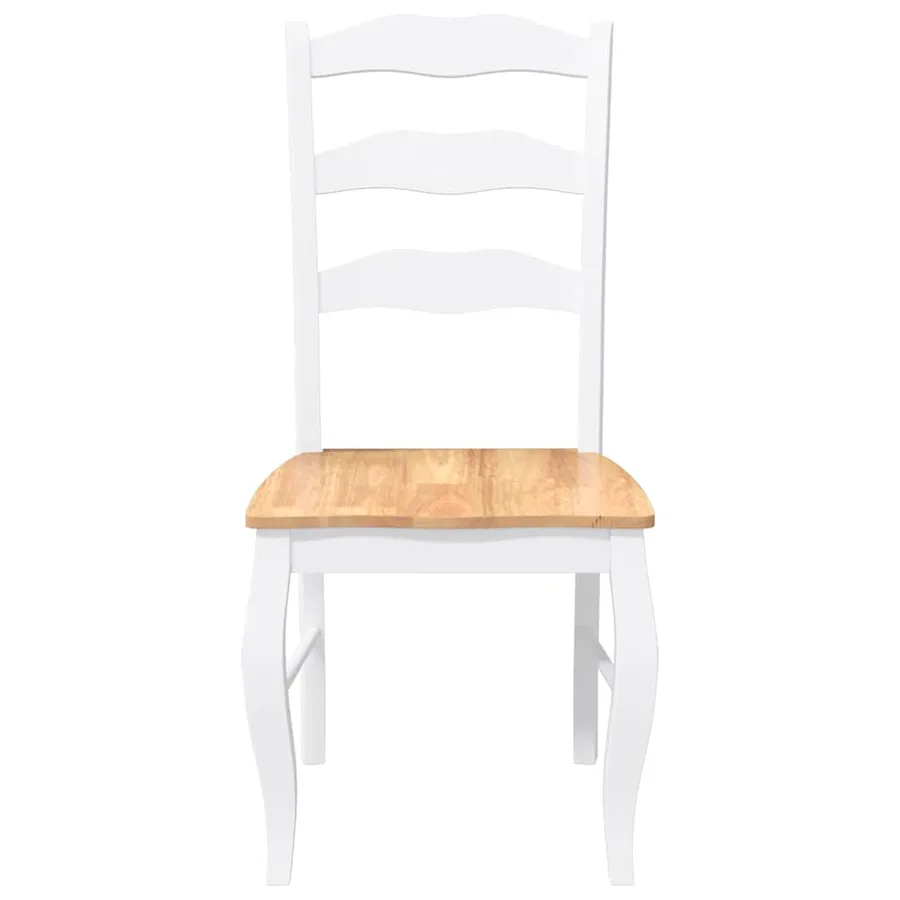 Chaises de salle à manger (lot de 2) en bois massif blanc et caoutchouc - 5