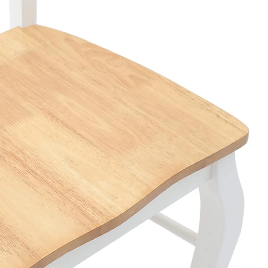 Chaises de salle à manger (lot de 2) en bois massif blanc et caoutchouc - 8