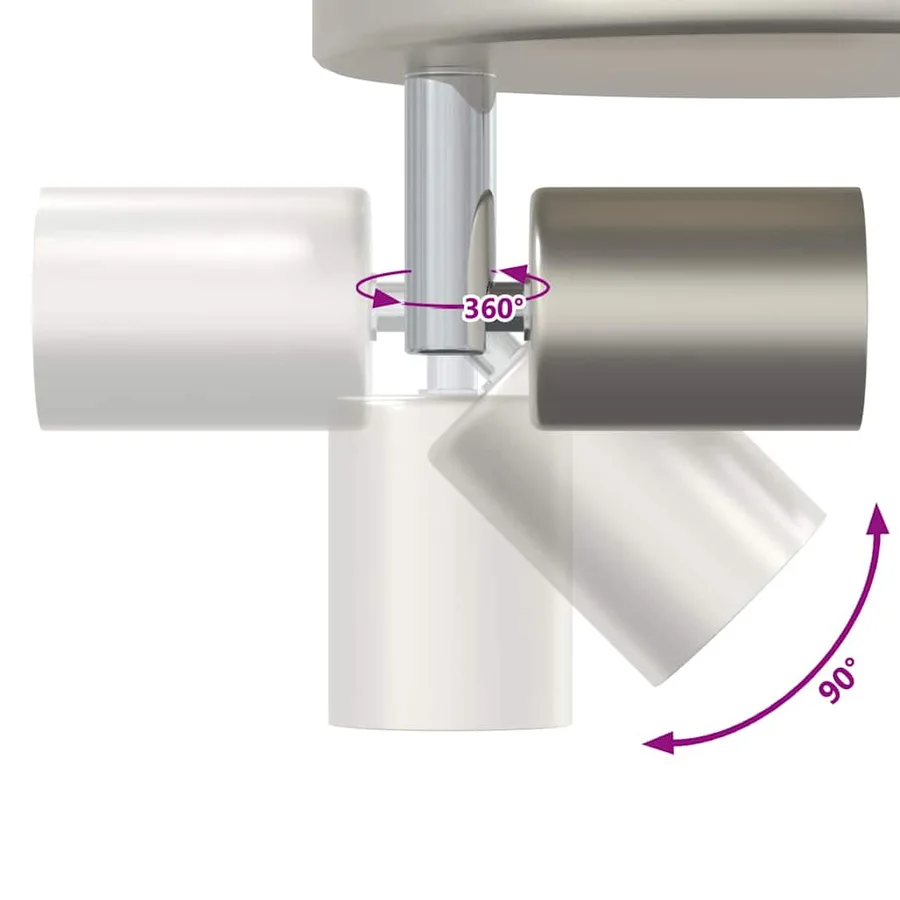 Spot de plafond avec des projecteurs Nickel 12 x 8 cm Acier - 13