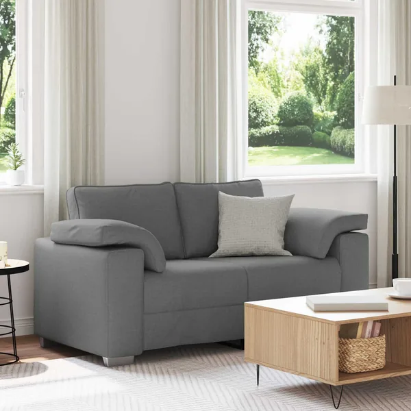 Canapé deux places Gris foncé 160 cm tissu