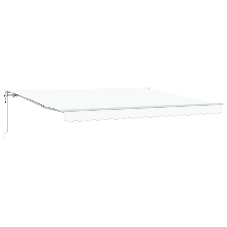 Auvent rétractable Blanc 400 × 350 cm Tissu et Aluminium - 2