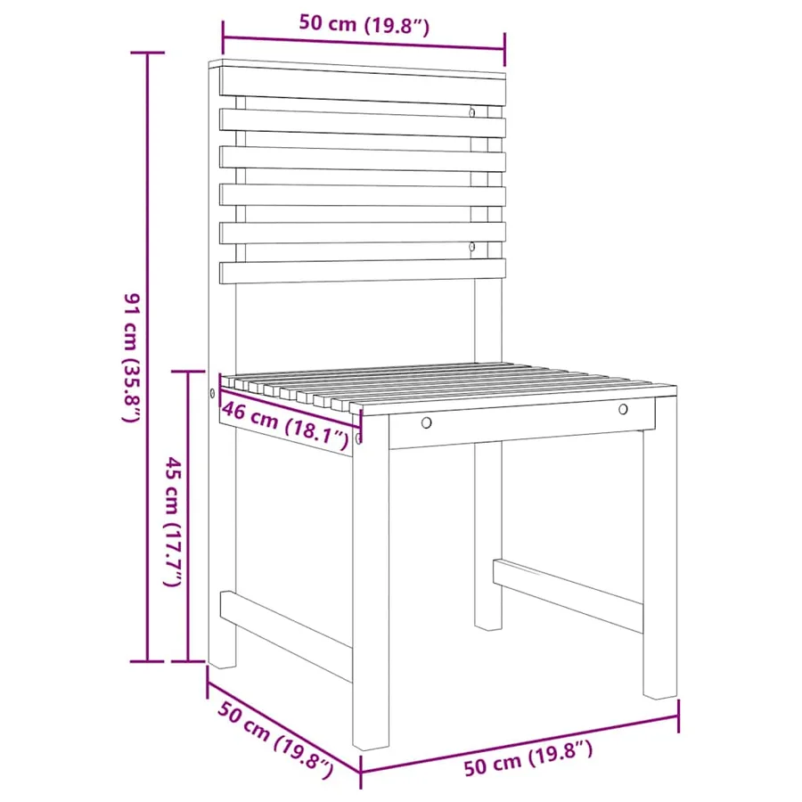 Ensemble bistro de jardin 5 pcs Marron Bois d'Acacia Massif - 13