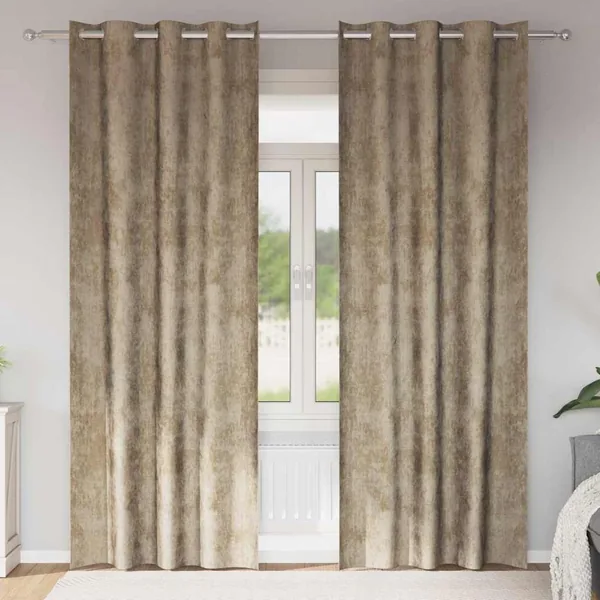 Rideaux en velours 2 pcs Champagne 225 x 140 cm Velours