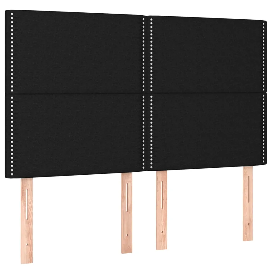 Tête de lit à LED Noir 144x5x118/128 cm Tissu - 4