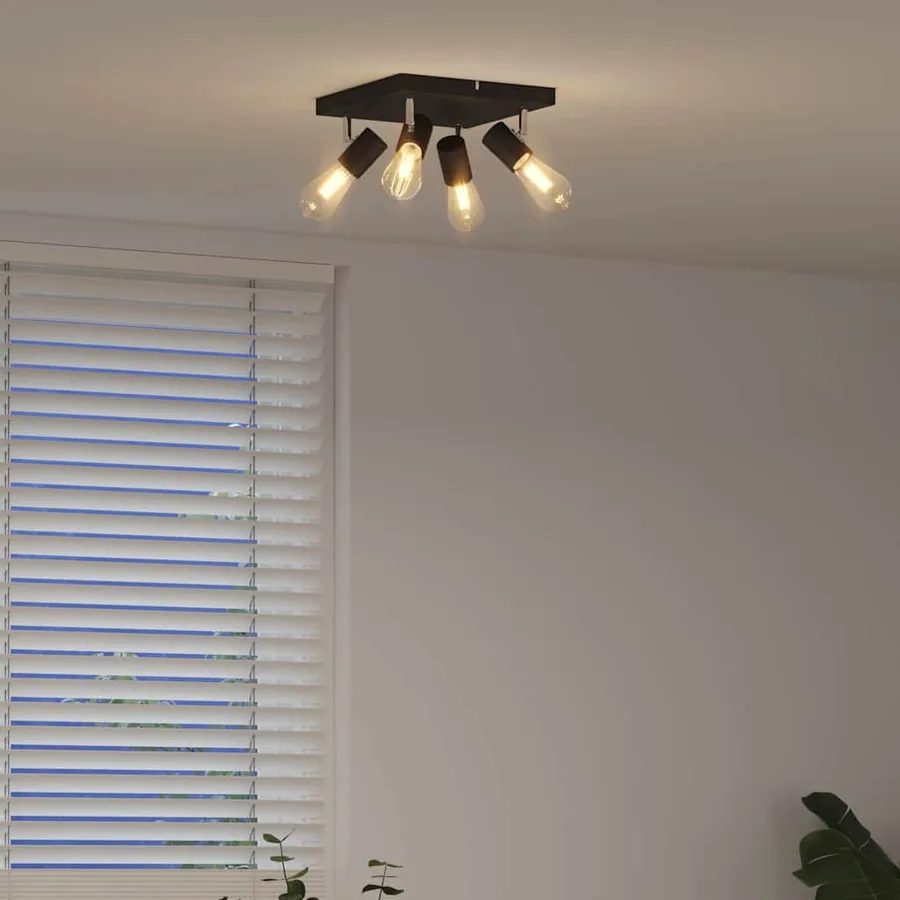 Spot de plafond Noir 26,5 x 26 x 11,5 cm Métal - 4