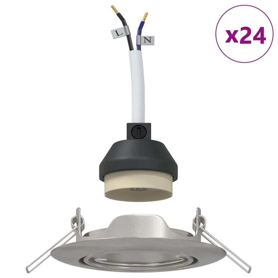 Projecteur 24 pcs Argenté 9 x 9 x 2,5 cm Métal - 4