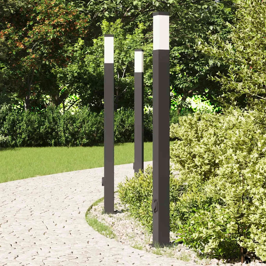 Borne lumineuse avec sortie lot de 3 110 cm noire IP44 - 3