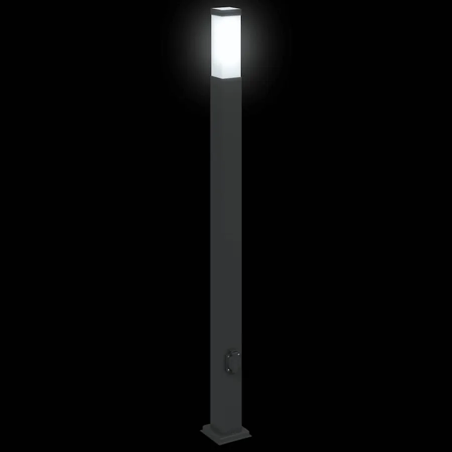 Borne lumineuse avec sortie lot de 3 110 cm noire IP44 - 5