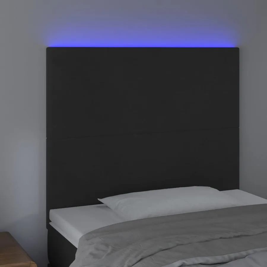 Tête de lit à LED Noir 90x5x118/128 cm Velours - 3