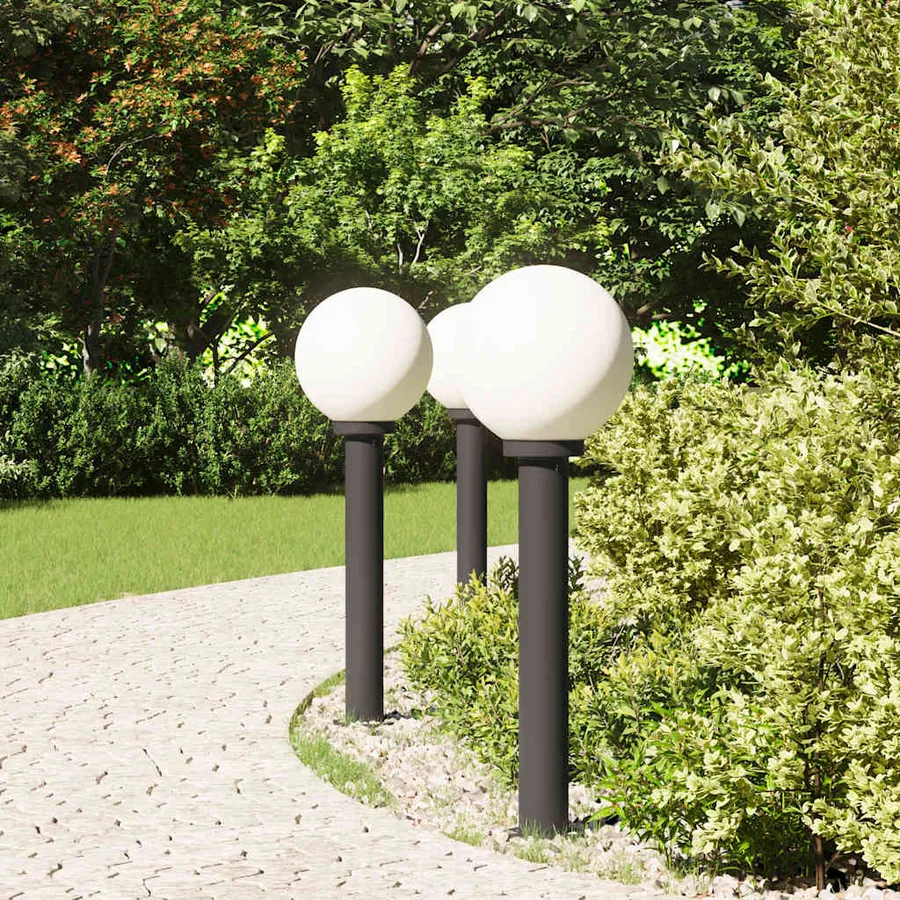 Borne lumineuse lot de 3 80 cm noire IP44 - 3