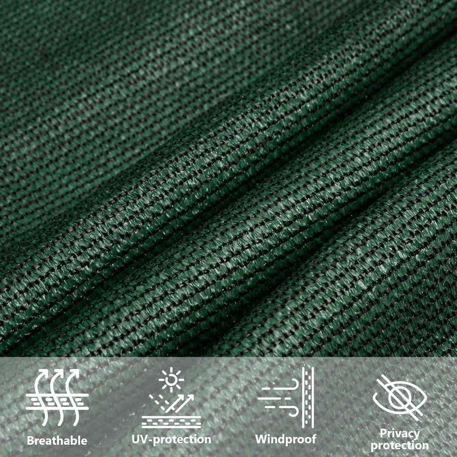 Voile d'ombrage 160 g/m² trapèze vert foncé 4/5x3 m PEHD - 11