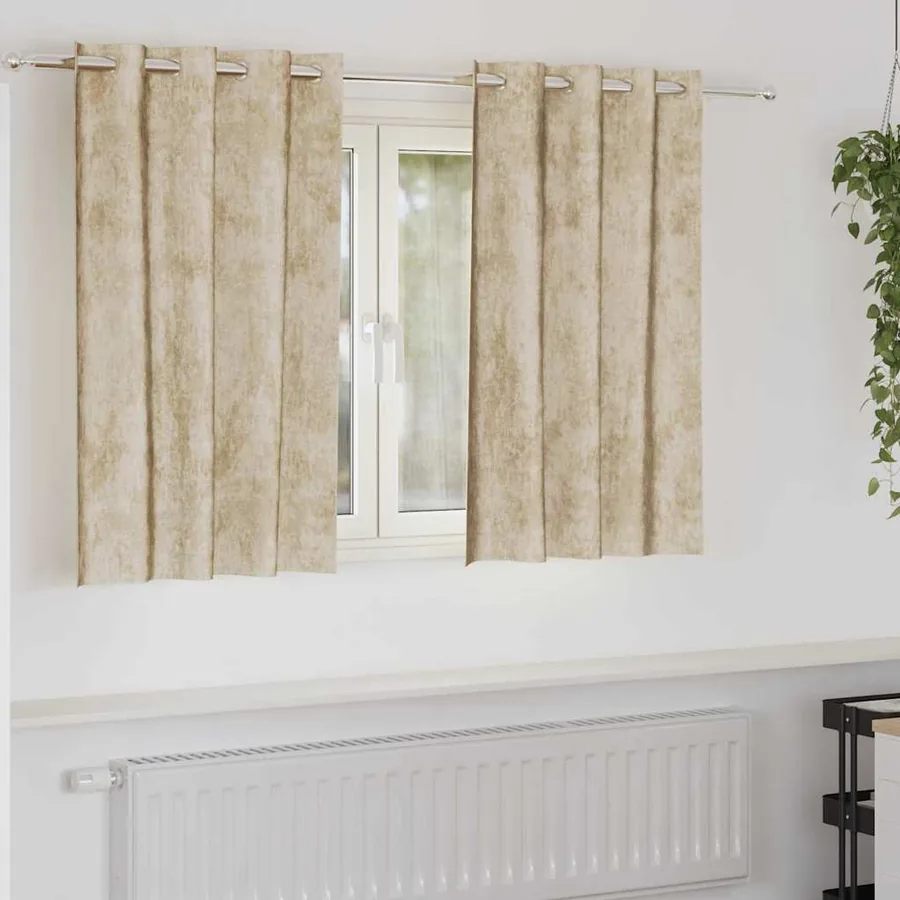 Rideaux en velours 2 pcs Crème 140 x 140 cm Velours