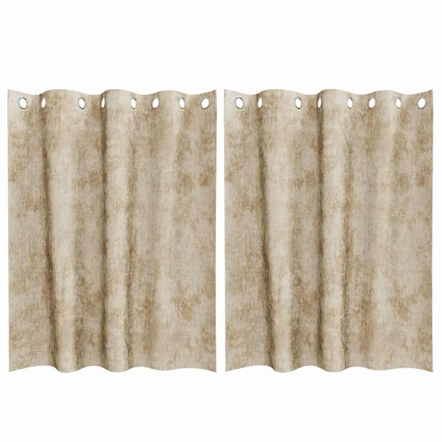 Rideaux en velours 2 pcs Crème 140 x 140 cm Velours - 2
