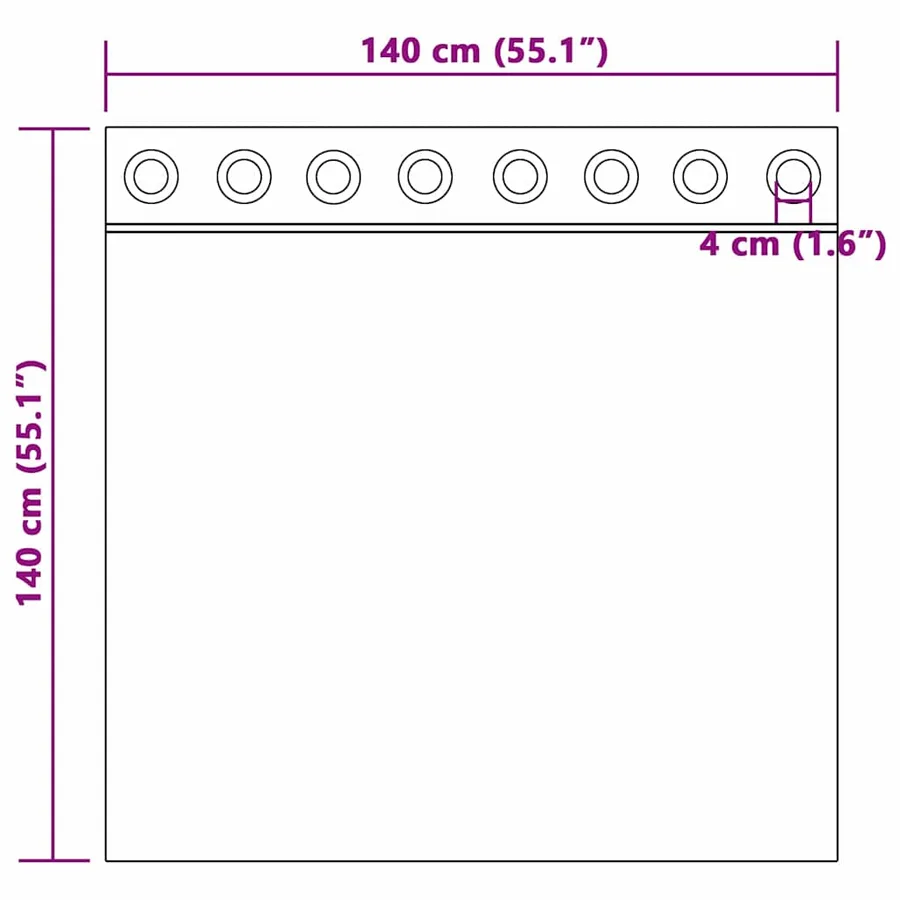 Rideaux en velours 2 pcs Crème 140 x 140 cm Velours - 8