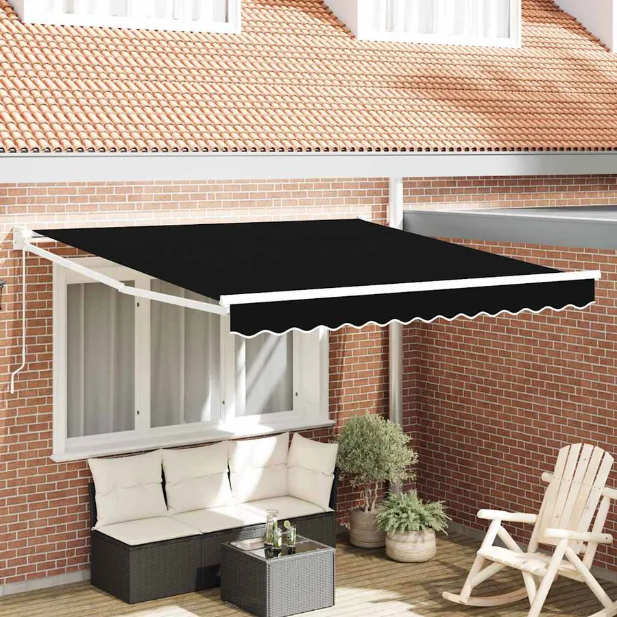 Auvent rétractable Noir 300 x 250 x 165 cm