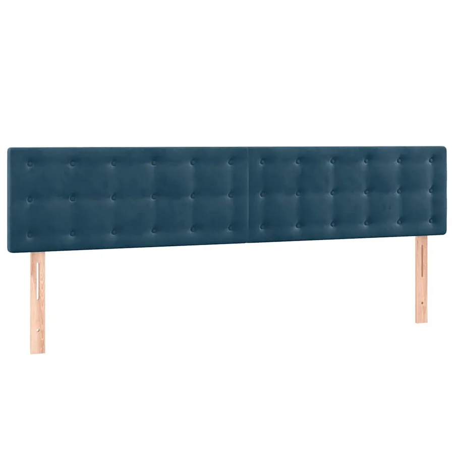 Tête de lit à LED Bleu foncé 200x5x78/88 cm Velours - 4